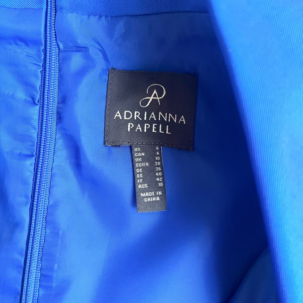 Adrianna Papell Royal Blue High-Low A-Line Satin Cocktail Dress Medium - Picture 10 of 10